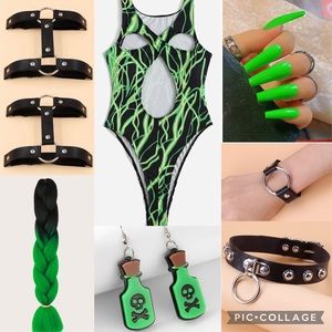 Lightning Green Full Rave Outfit